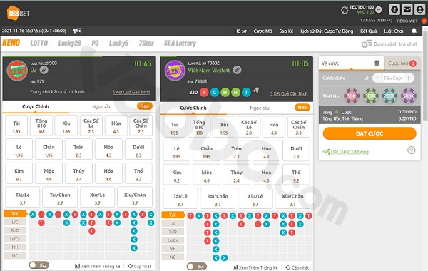 Cược lớn nhỏ trong Keno 188BET: Hướng dẫn và chiến lược chơi hiệu quả