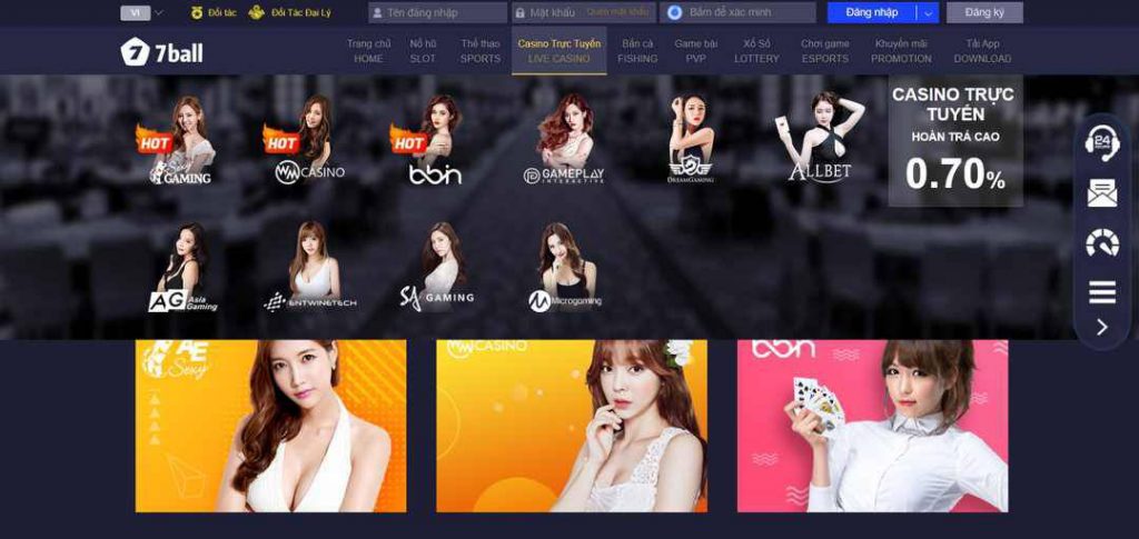 Game bài casino 7ball hấp dẫn bet thủ