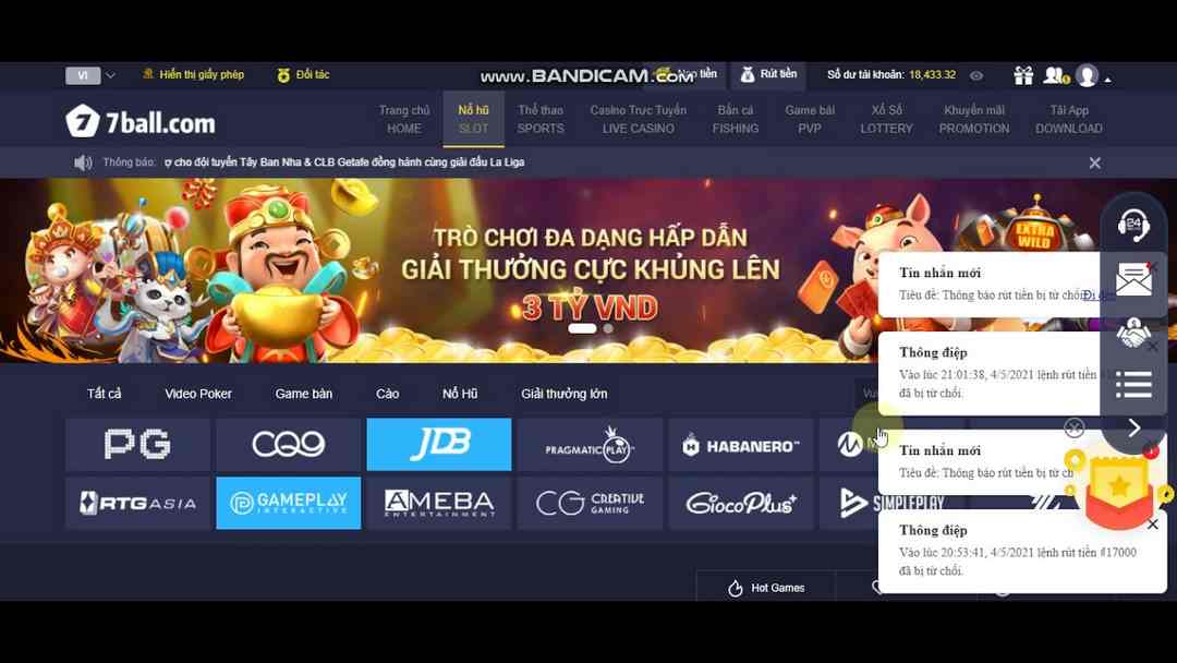 7Ball - Nhà cái đi đầu trong lĩnh vực trò chơi nổ hũ