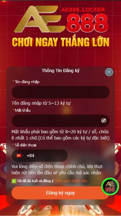 Cách đăng ký AE888 ngay lập tức