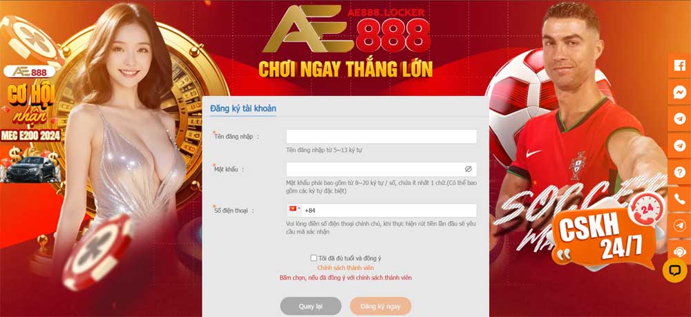 Hướng dẫn đăng ký AE888