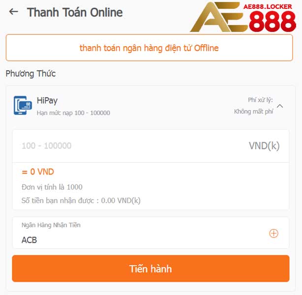 Nạp tiền qua thanh toán online
