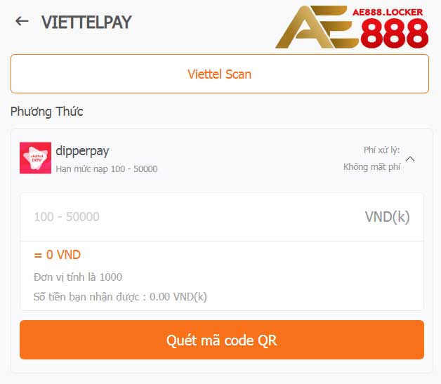 Nạp tiền qua Viettel pay