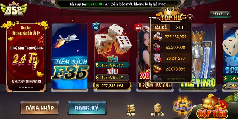 B52 Club tự hào sở hữu giao diện được đầu tư kỹ lưỡng, trả thưởng minh bạch