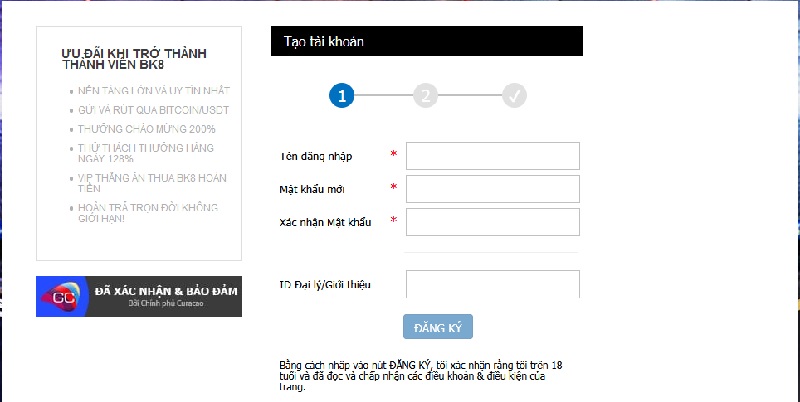 6. Voi vai buoc don gian ban se co the dang ky tai khoan BK8 Với vài bước đơn giản bạn sẽ có thể đăng ký tài khoản BK8