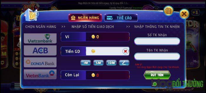 Nạp rút tiền RikVIP siêu nhanh