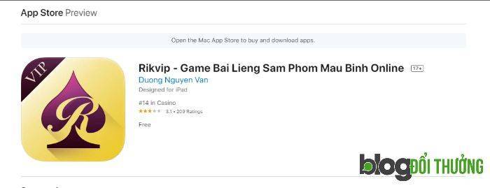 Tải RikVIP cho IOS trên Appstore