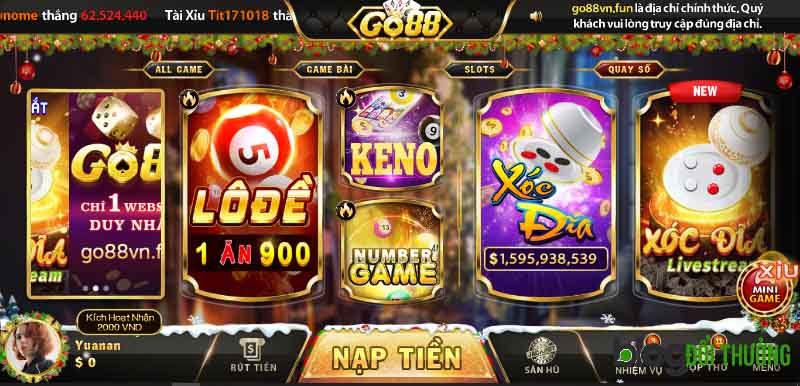 Game bài Go88 quay số có tỷ lệ thưởng cực cao