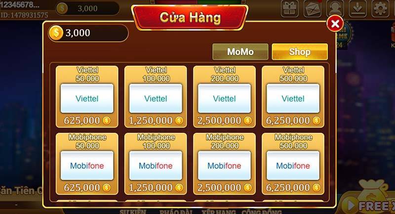 người chơi có thể nhận thưởng bằng nhiều hình thức khác nhau