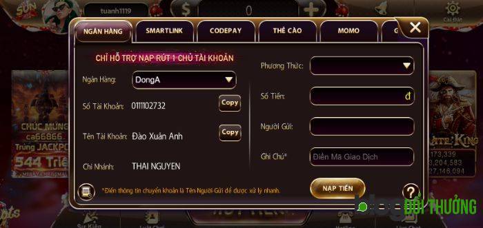 Chọn giao dịch qua hệ thống ngân hàng