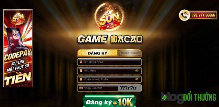Click đăng ký trên giao diện màn hình chính