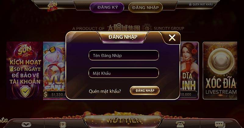 Đăng nhập tài khoản Sunwin