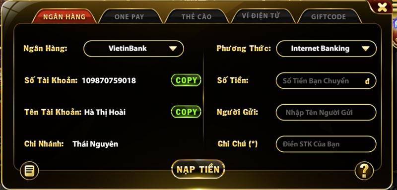 Hướng dẫn nạp tiền Go88 nhanh chóng
