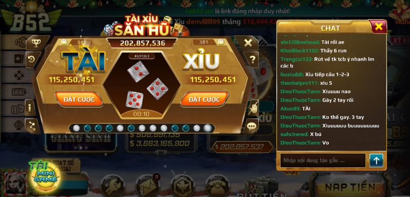 Game tài xỉu đổi thưởng tại B52