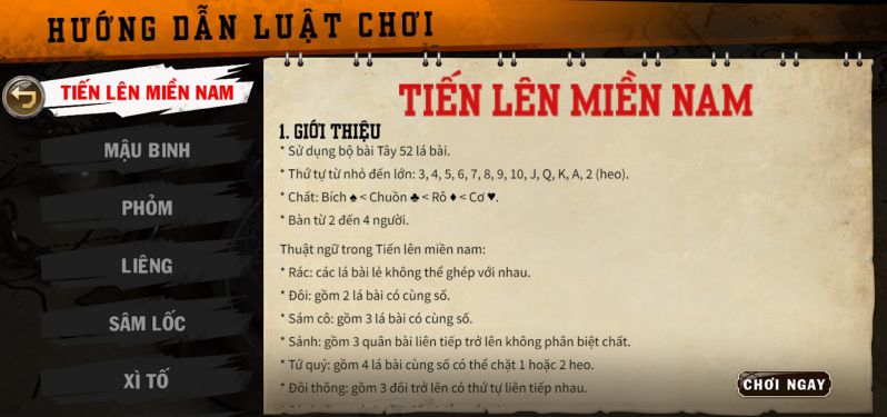 Tiến lên miền Nam là tựa game bài Quốc dân