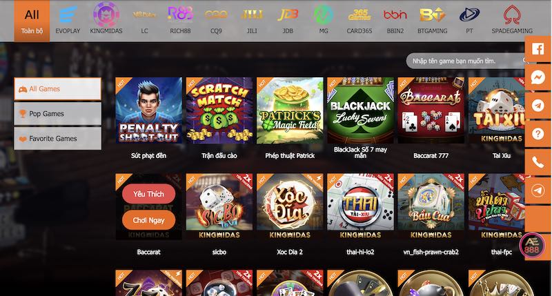 Game bài đa dạng