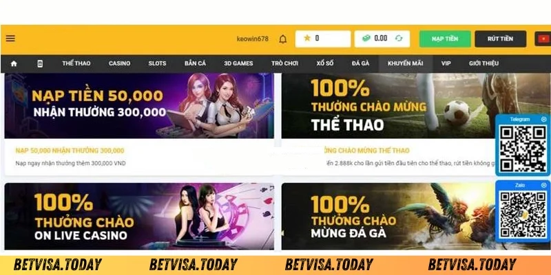 Betvisa khuyến mãi tưng bừng liên tục