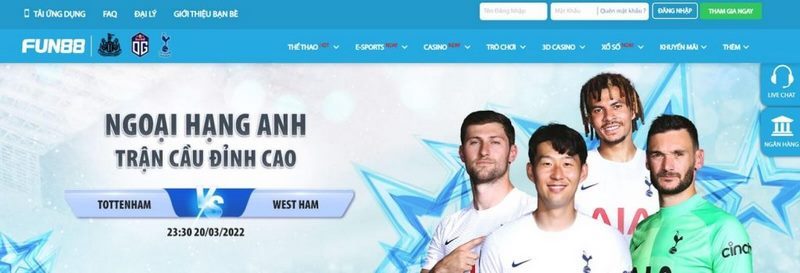 Giao diện website của nhà cái Fun88 luôn được thiết kế bắt mắt