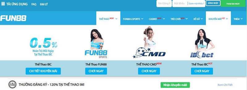 Thể thao Fun88 được người chơi săn đón nhiệt tình