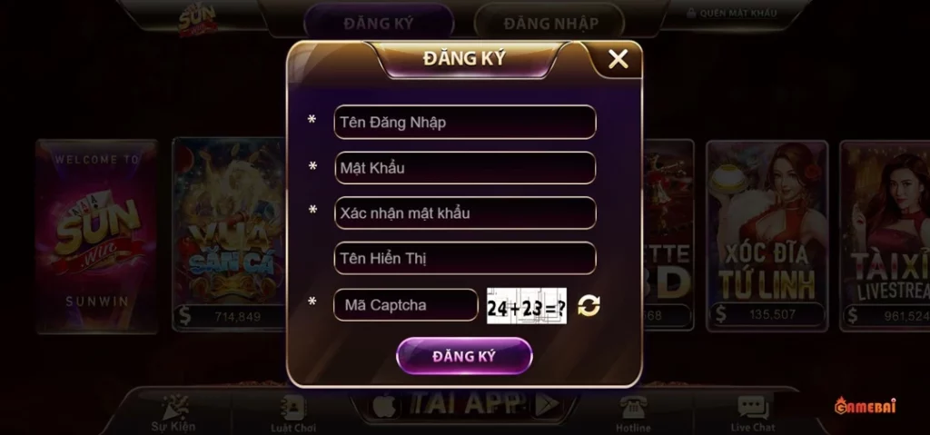 Đăng ký tài khoản game Sunwin rất đơn giản