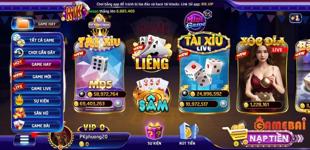 Cổng game đổi thưởng Rikvip uy tín