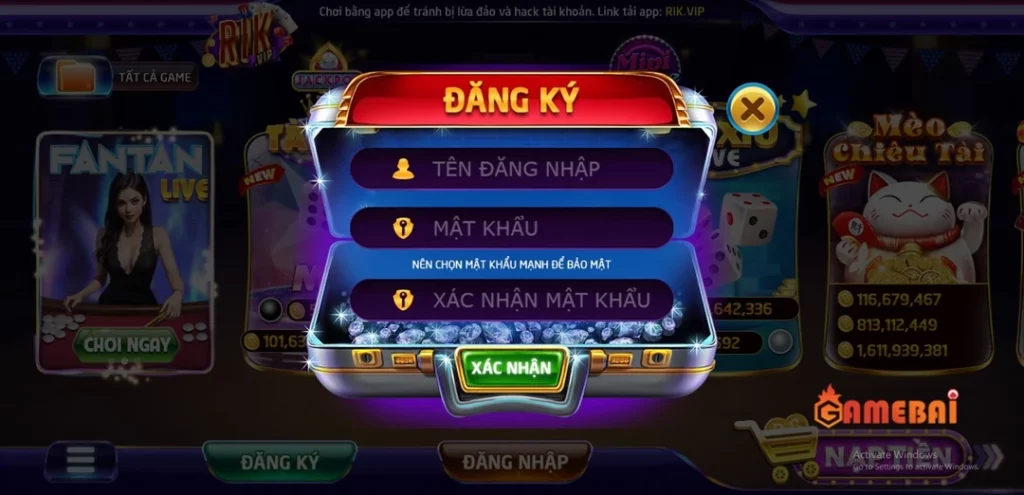 Đăng ký tài khoản game Rikvip rất dễ
