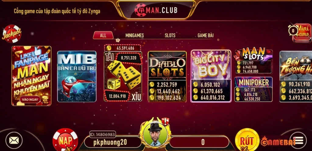 Manclub Cổng game bài đổi thưởng vạn người mê