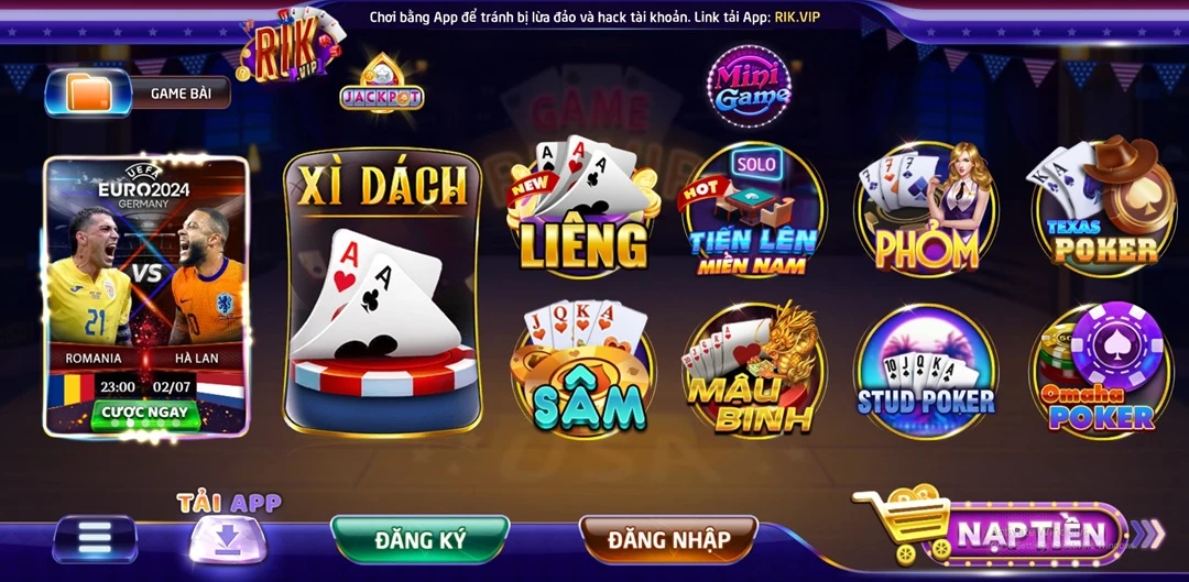 Rikvip Tham gia game bào đổi thưởng xì dách ưu đãi khủng