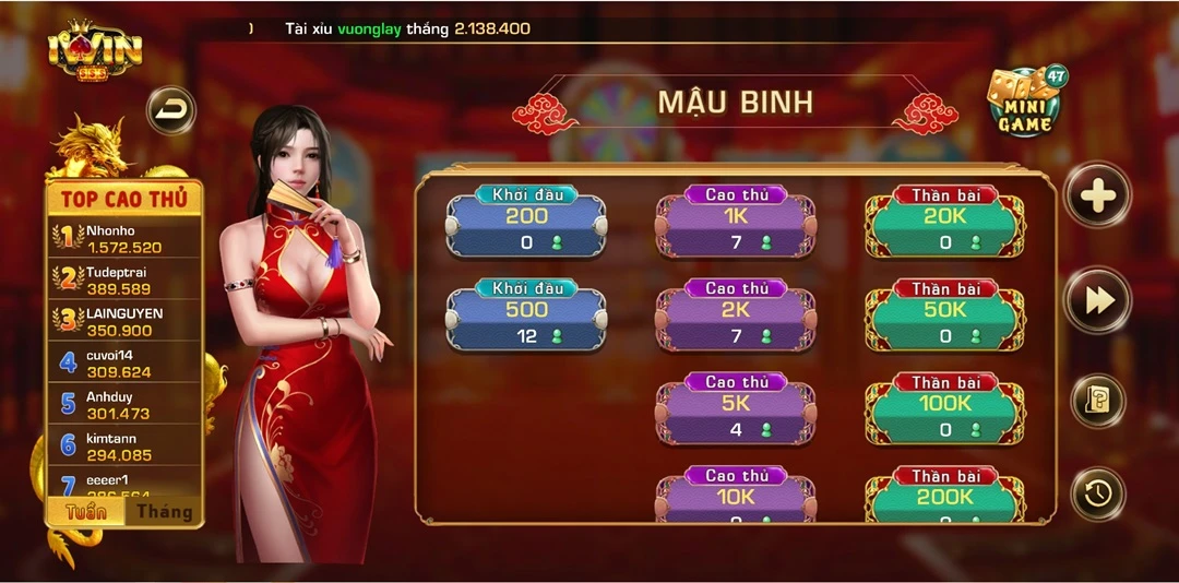 Sân chơi mậu binh online hiện đại tại iWin