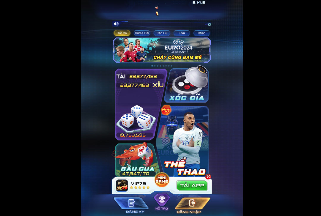 giao diện game bài vip79