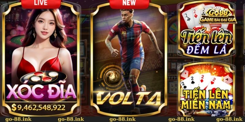 Cổng game Go88 với giao diện hiện đại