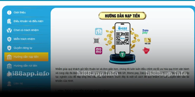 Chi Tiết Các Cách Nạp Tiền Hi88 Mới Nhất – Hướng Dẫn Đầy Đủ