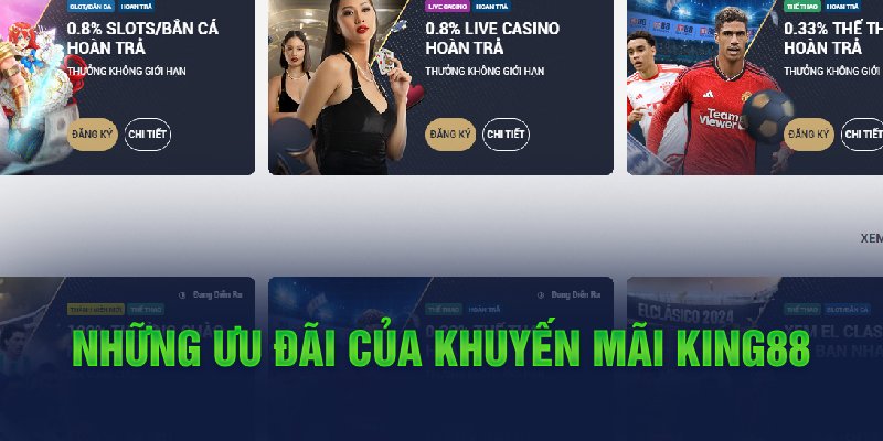 Những ưu đãi của khuyến mãi King88
