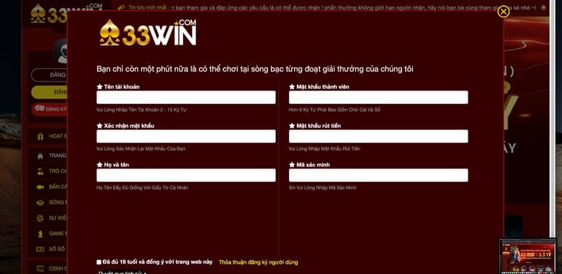 Cách đăng ký tài khoản 33Win Cách đăng ký tài khoản 33Win