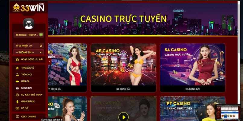 Trò chơi đánh bạc trực tiếp có tại 33Win Trò chơi đánh bạc trực tiếp có tại 33Win