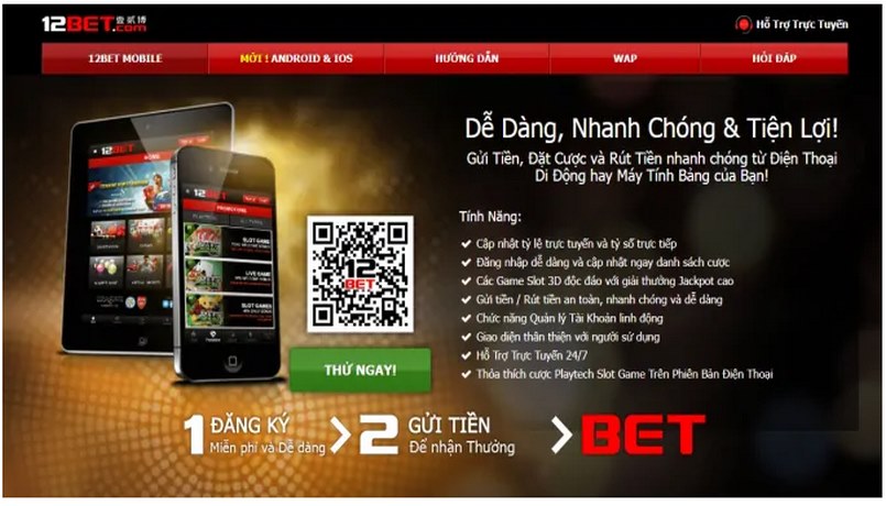 Trải nghiệm ứng dụng 12Bet mobile là quyết định sáng suốt