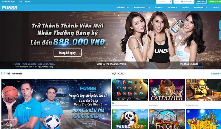 Giao diện Fun88 rất trực quan, thân thiện người dùng
