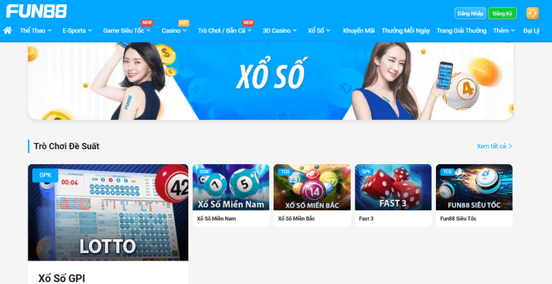 giao diện cá cược xổ số fun88