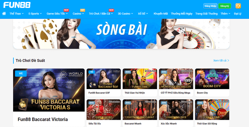 giao diện sòng bạc trực tuyến fun88