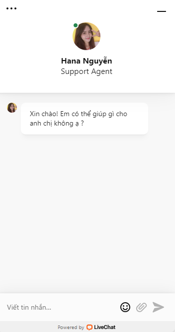 Khung chat với nhân viên