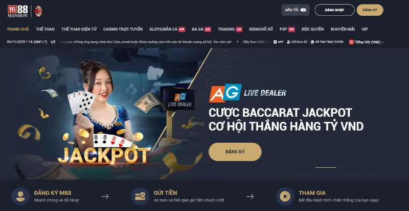 trải nghiệm M88