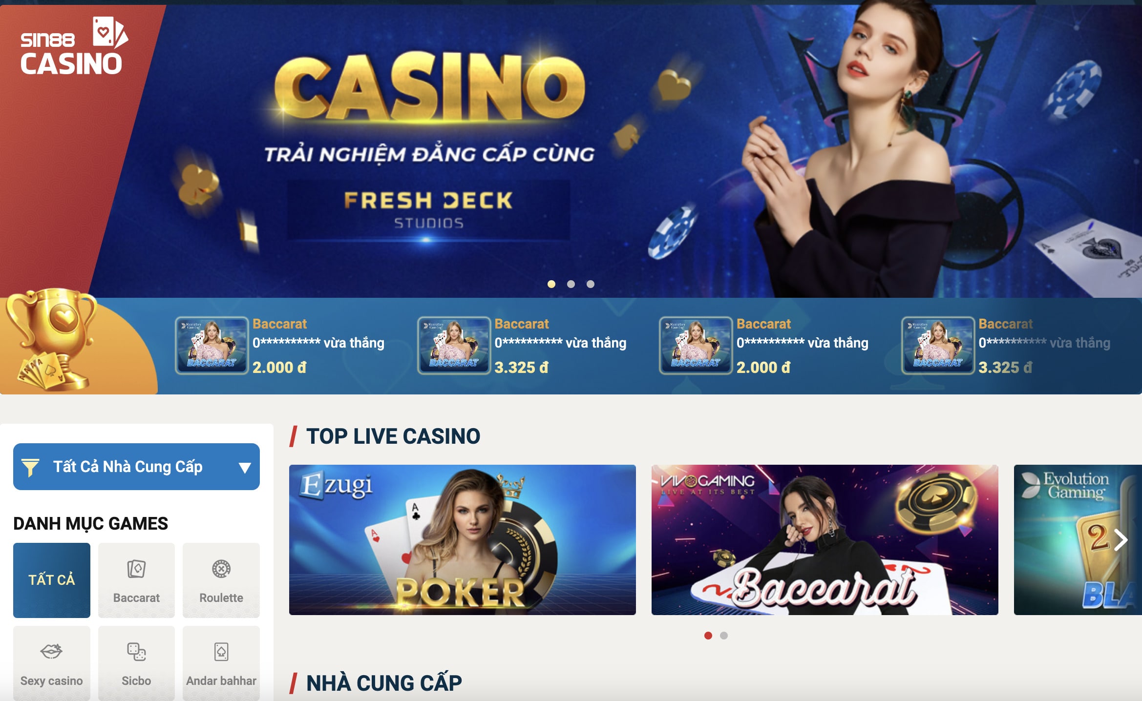 Giới thiệu về sảnh live casino Sin88 Giới thiệu về sảnh live casino Sin88