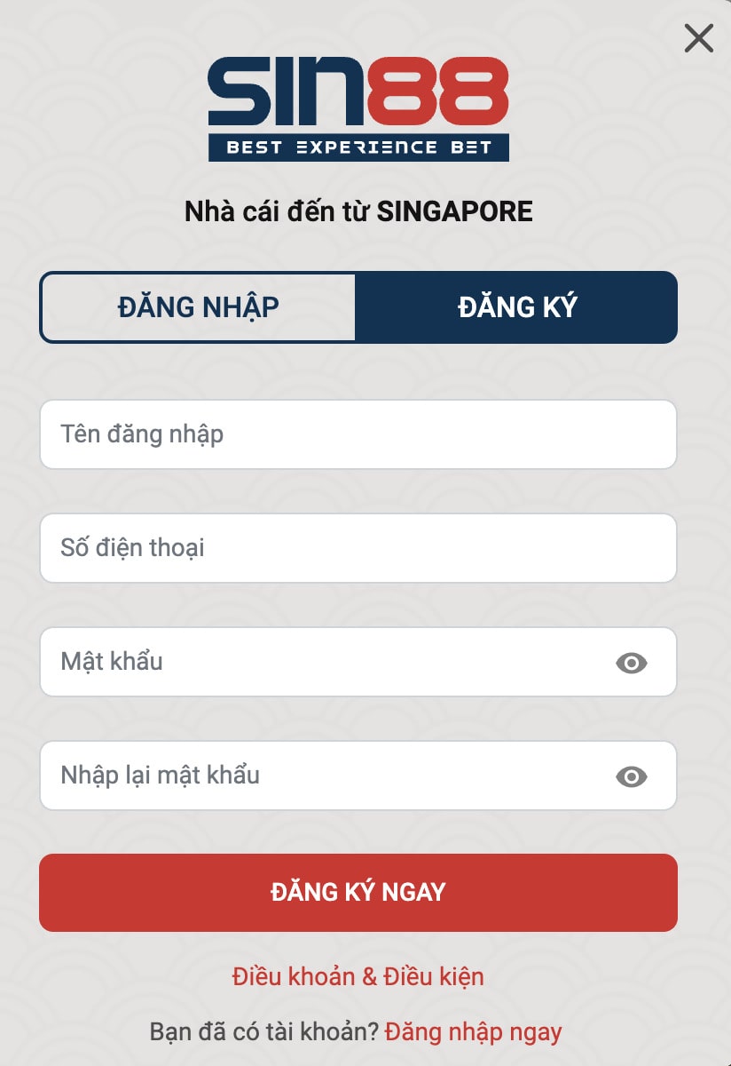 Hướng dẫn đăng ký tài khoản Sin88 cho tân thủ Hướng dẫn đăng ký tài khoản Sin88 cho tân thủ