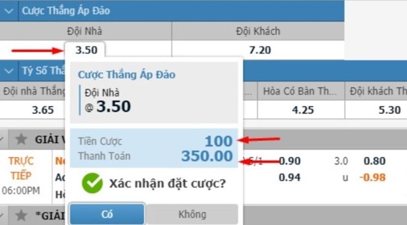 Cược đội mạnh thắng mà không bị thủng lưới trước đội yếu