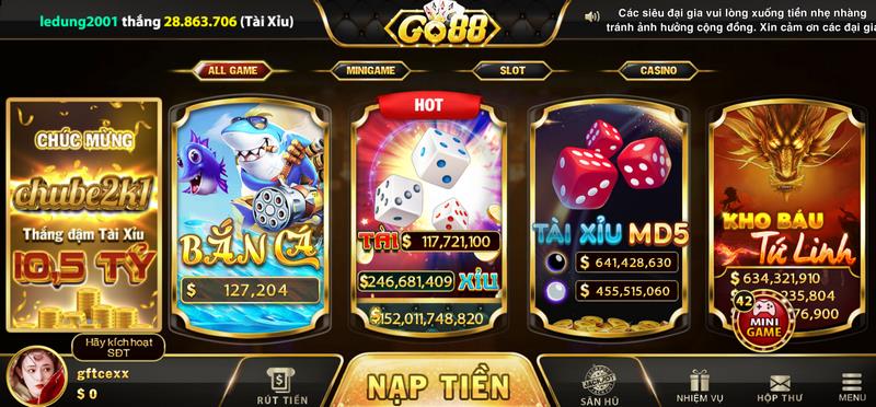 Đa dạng các ưu điểm giúp cổng game khẳng định được thương hiệu