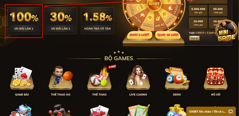Code khuyến mãi Oxbet được nhà cái cung cấp cho tất cả hội viên