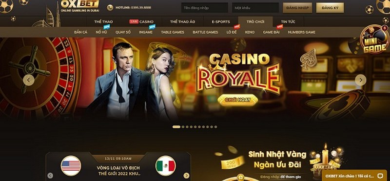 Giao diện nhà cái Oxbet được thiết kế phù hợp với xu hướng