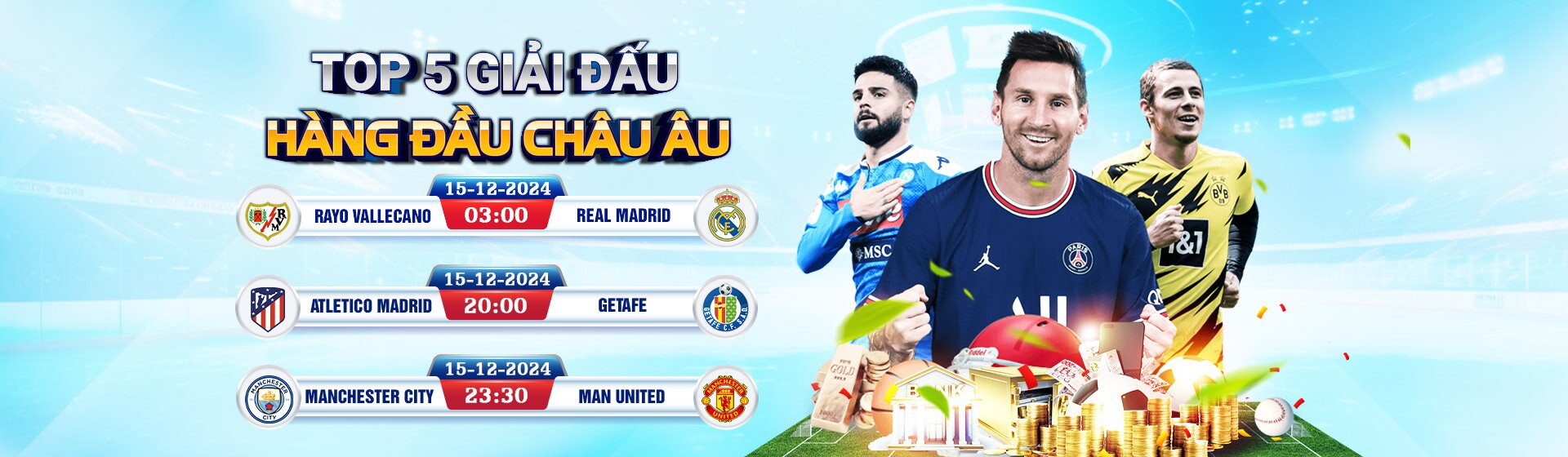 top 5 giải đấu hàng đầu châu Âu tại QH88