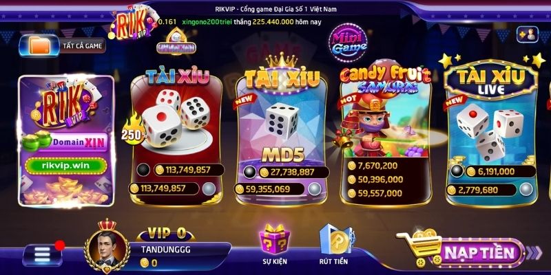 Rikvip - Danh mục game đa dạng với hàng trăm lựa chọn