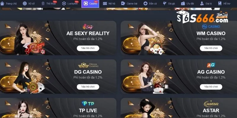 S666 casino được mô phỏng từ casino tiêu chuẩn quốc tế